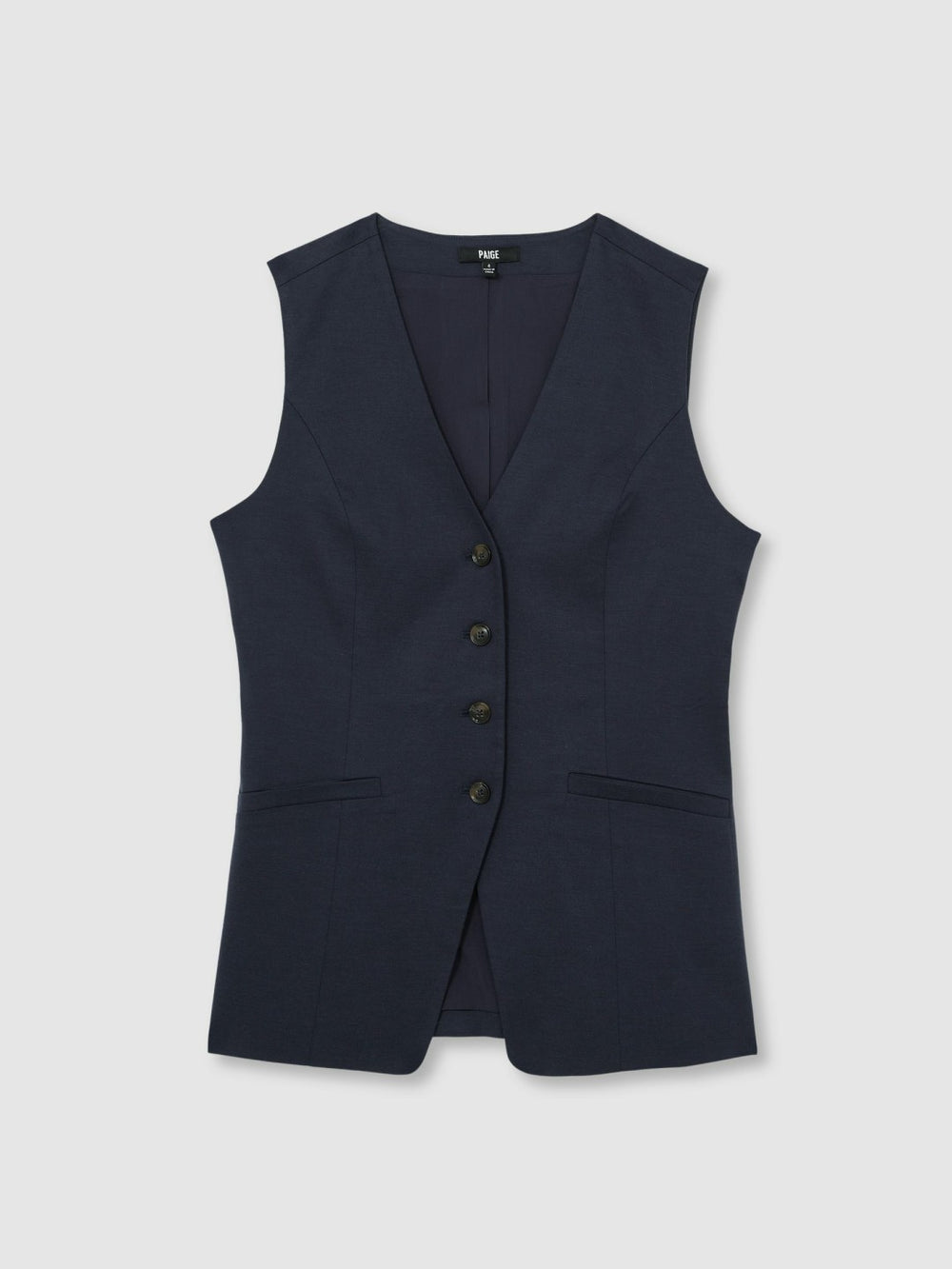 Women Paige Button-Through Vest in Dark Ink Blue