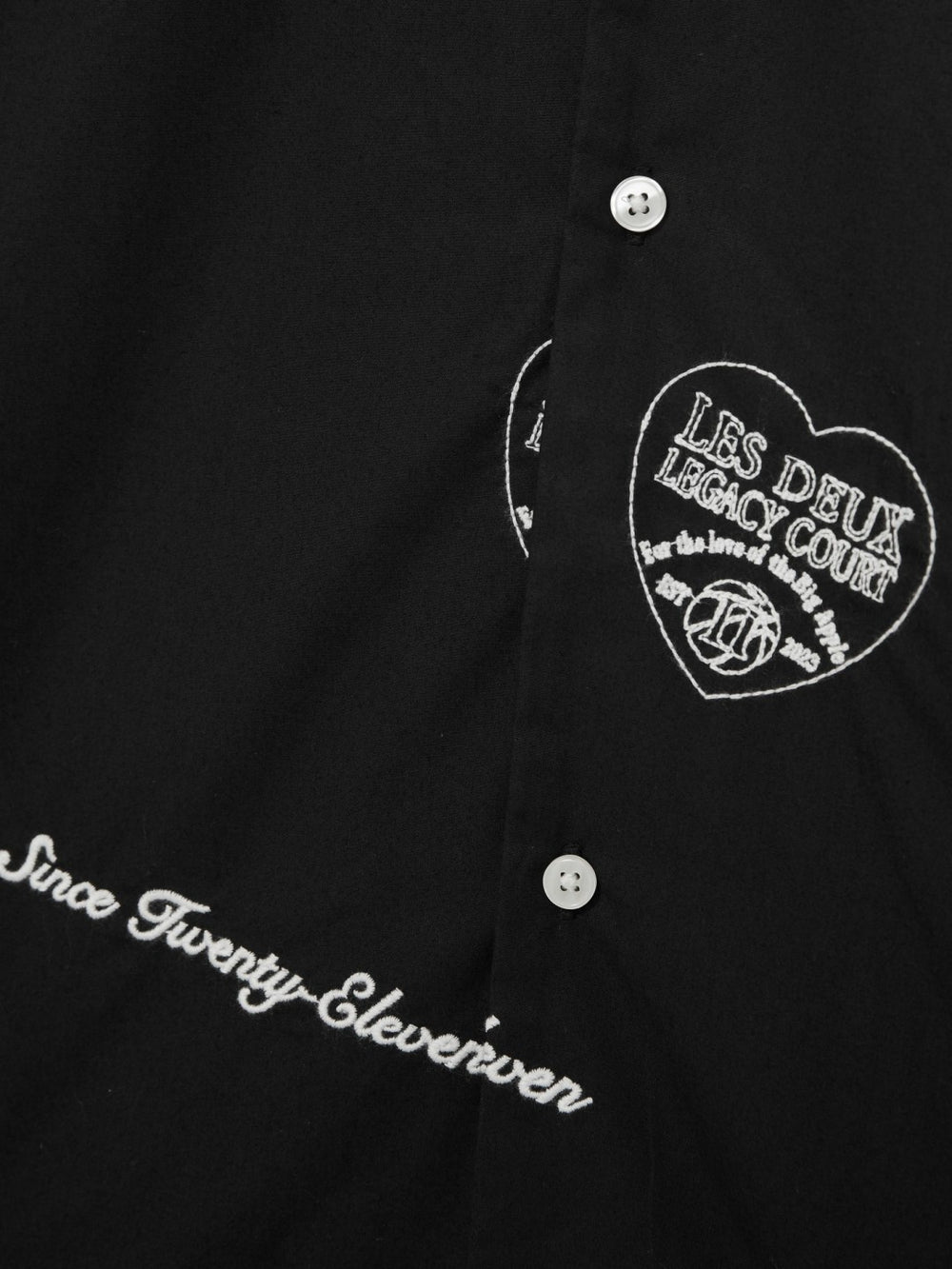 Men Les Deux Cotton Embroidered Shirt in Black Print