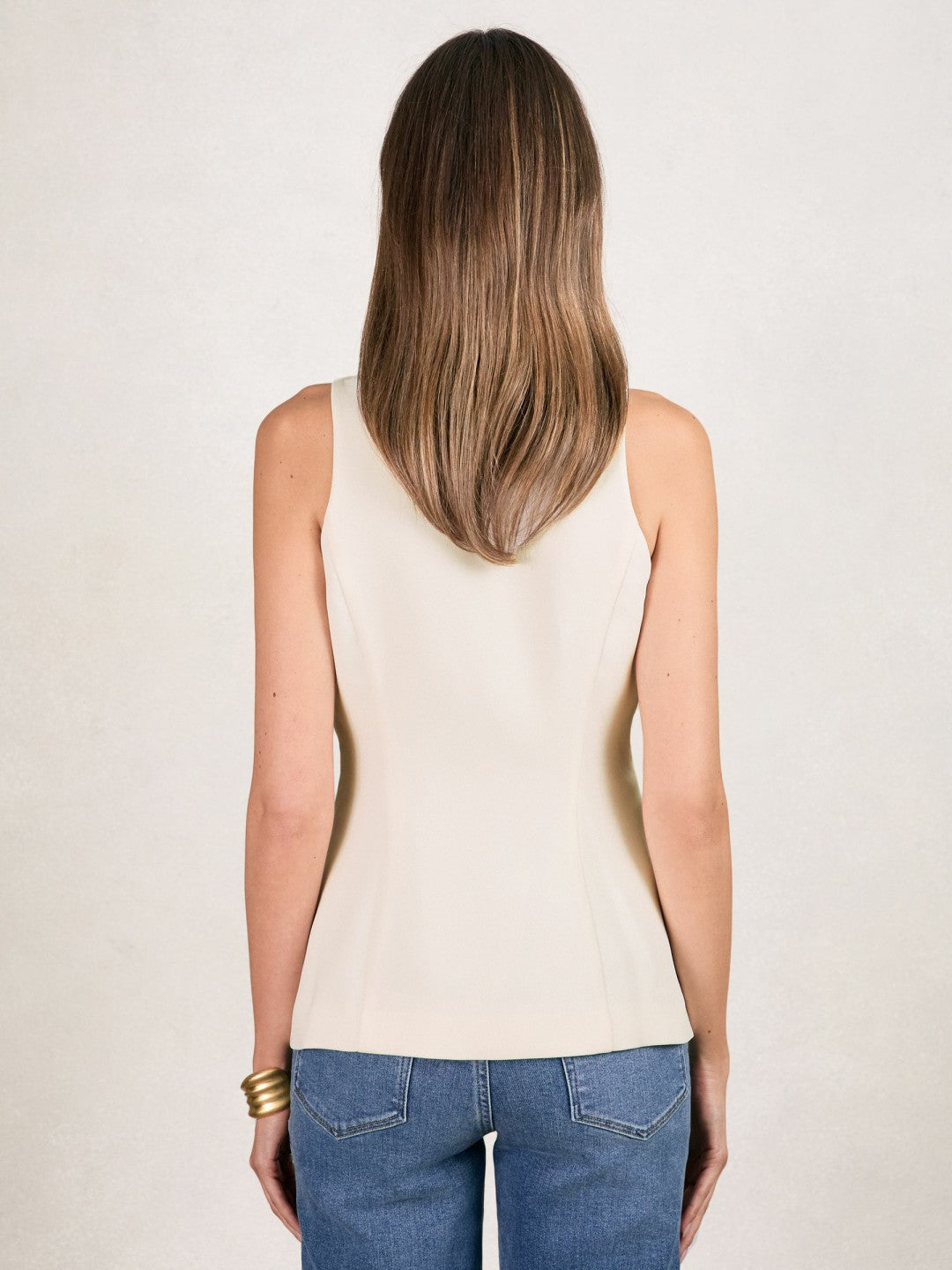 Women Luxe Suiting Vest in Cream