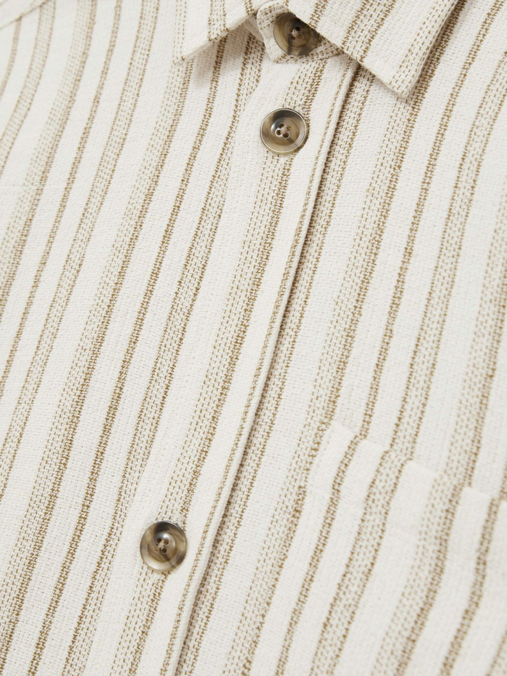Men Les Deux Cotton-Blend Stripe Overshirt in Ivory