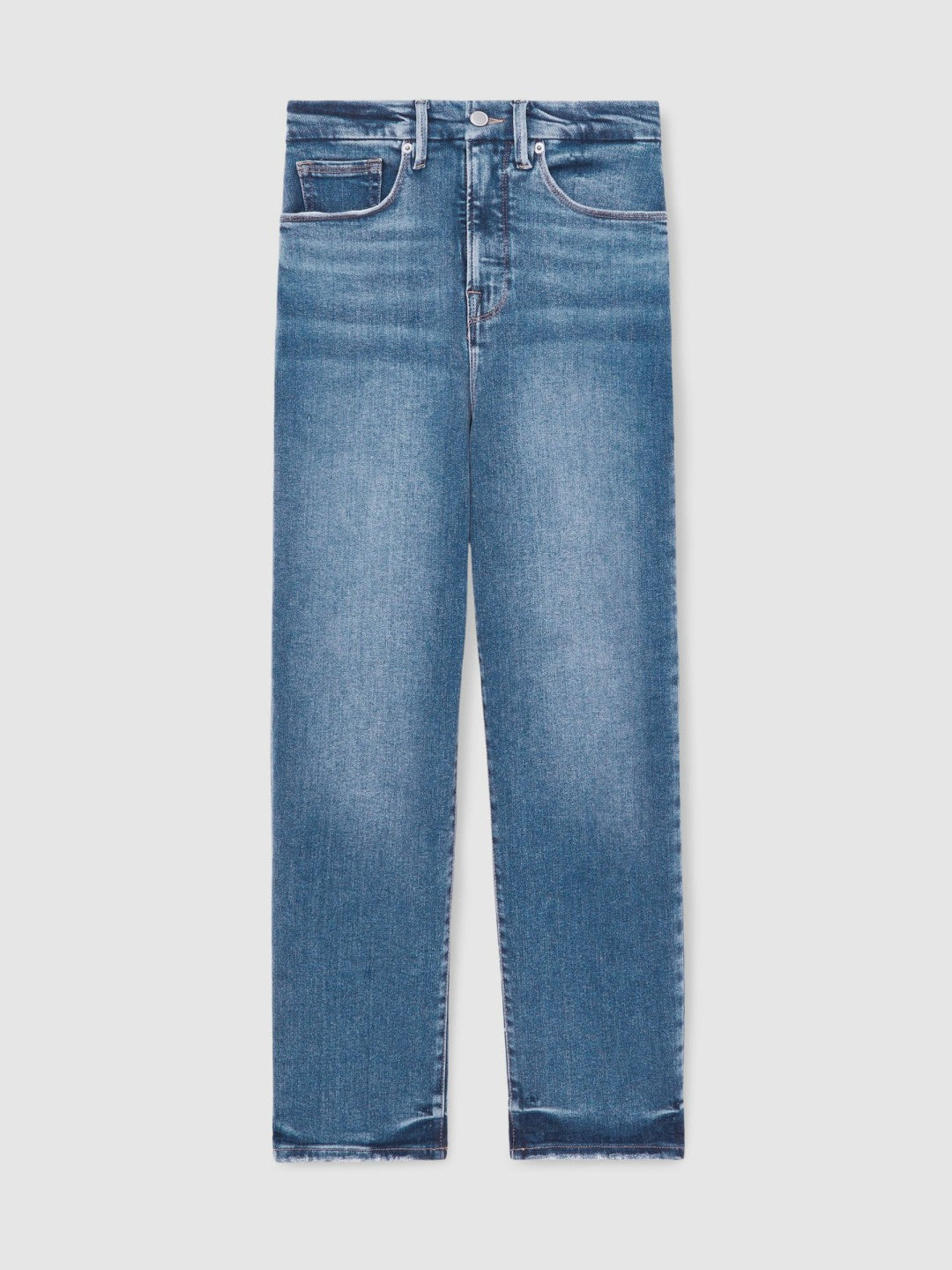 Women Straight Compression Jeans in Indigo Blue