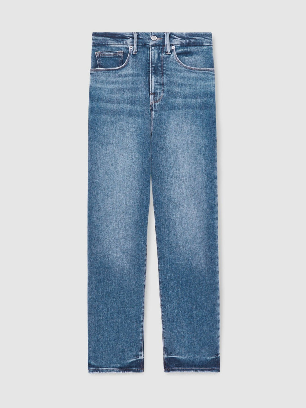 Women Straight Compression Jeans in Indigo Blue