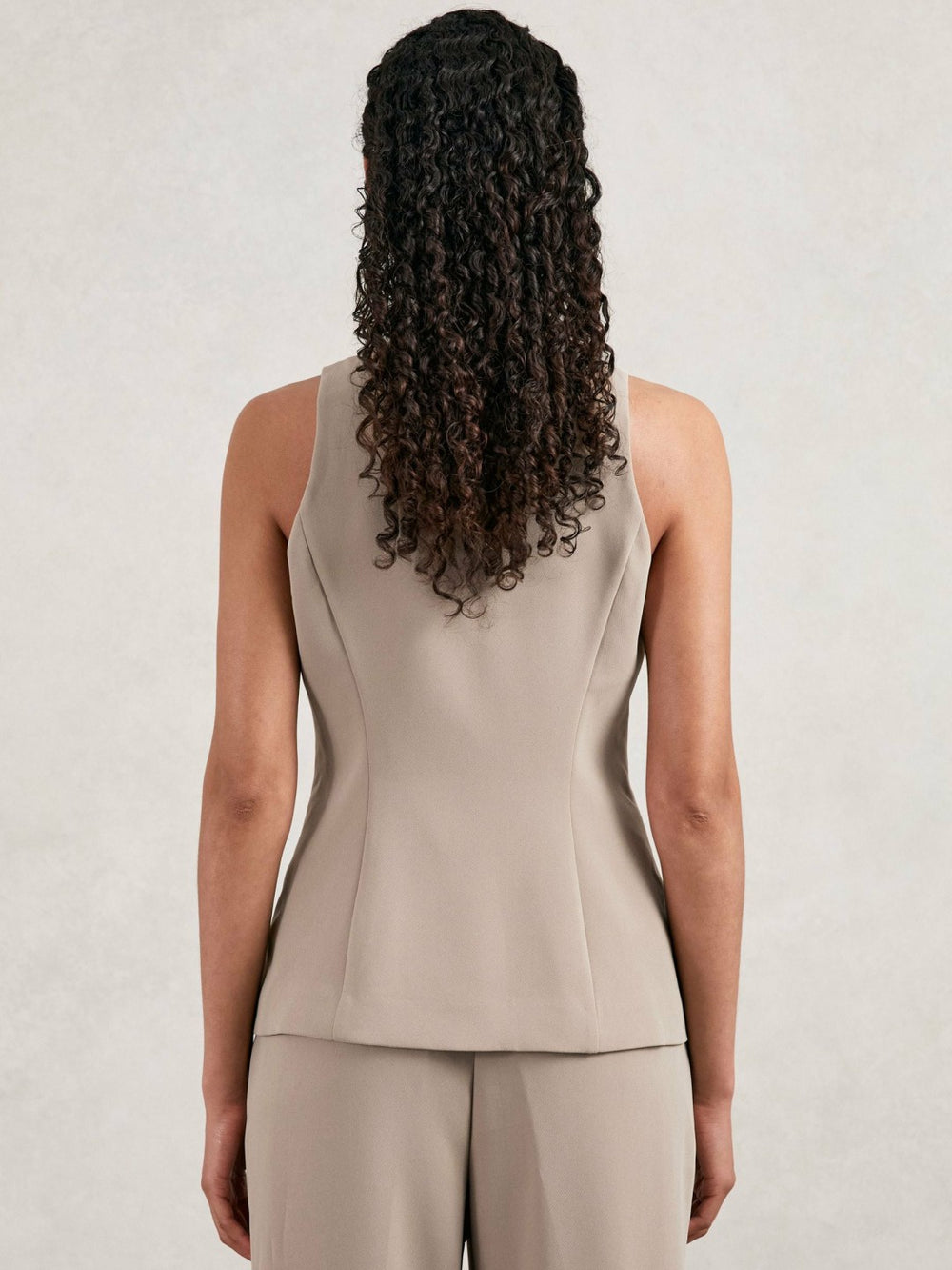 Women Luxe Suiting Vest in Beige