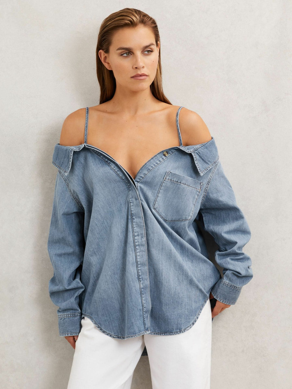 Women 100% Cotton Shirt in Indigo Blue