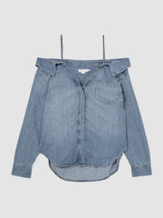 Women 100% Cotton Shirt in Indigo Blue