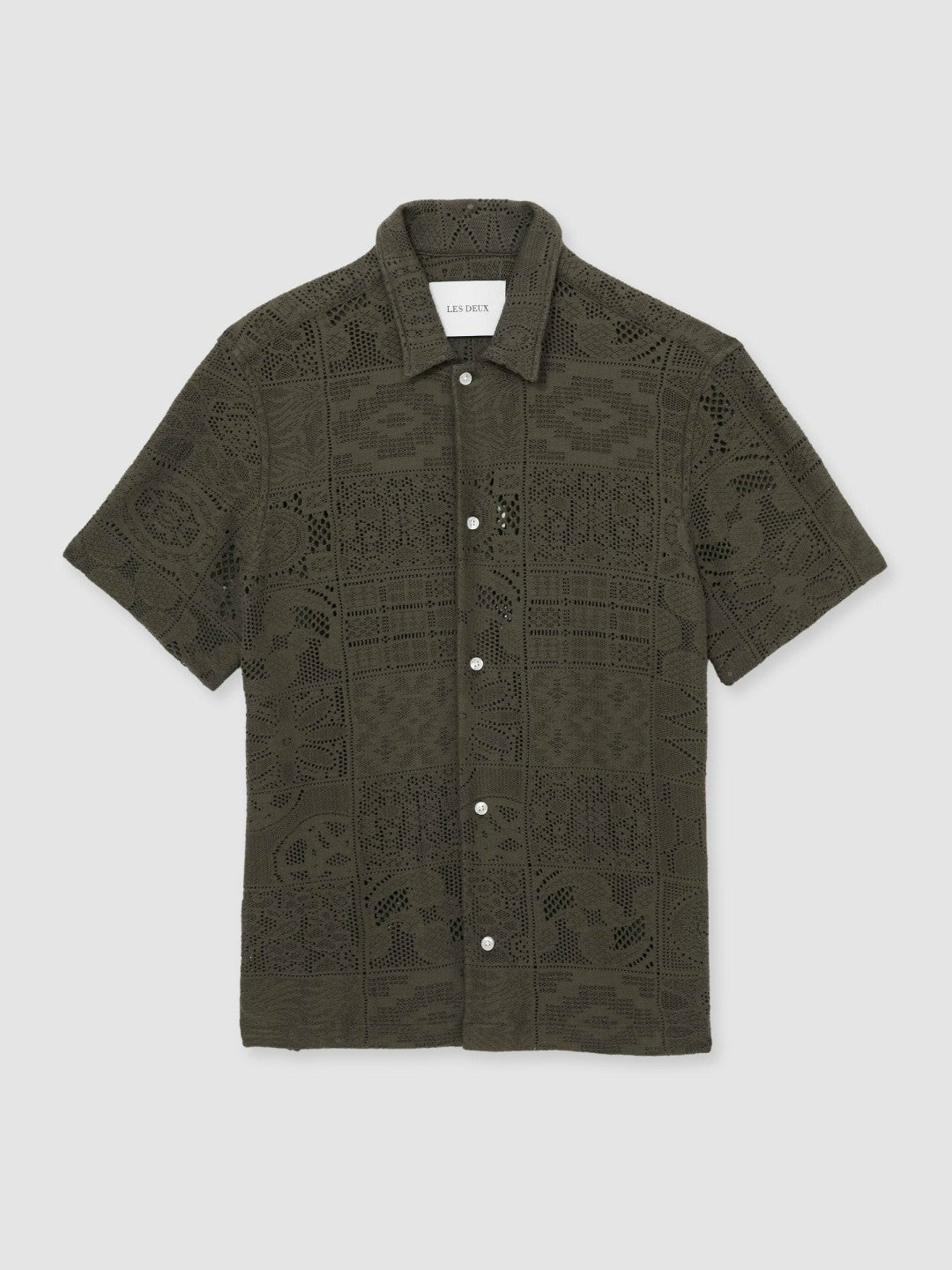 Men Les Deux Blend Lace Shirt in Olive Green