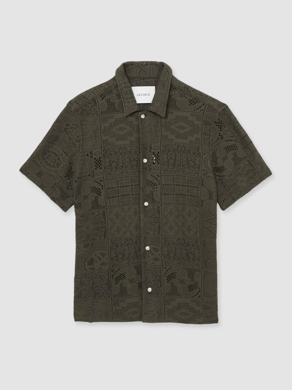 Men Les Deux Blend Lace Shirt in Olive Green
