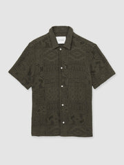 Men Les Deux Blend Lace Shirt in Olive Green