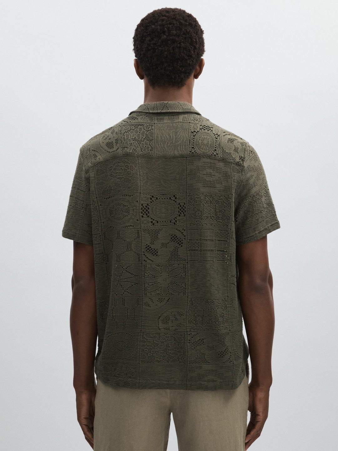 Men Les Deux Blend Lace Shirt in Olive Green