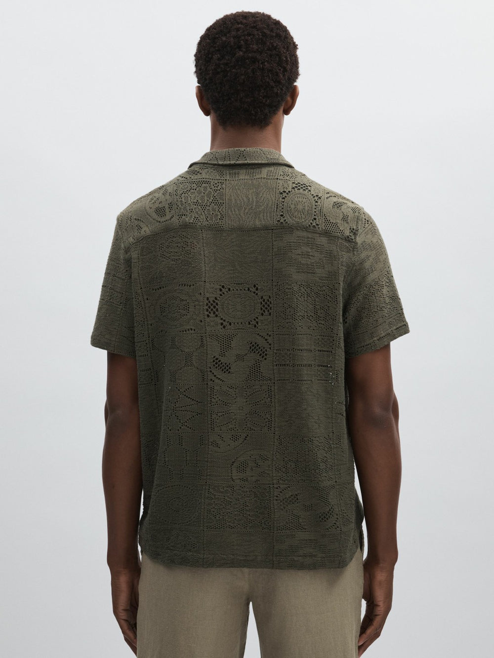 Men Les Deux Blend Lace Shirt in Olive Green