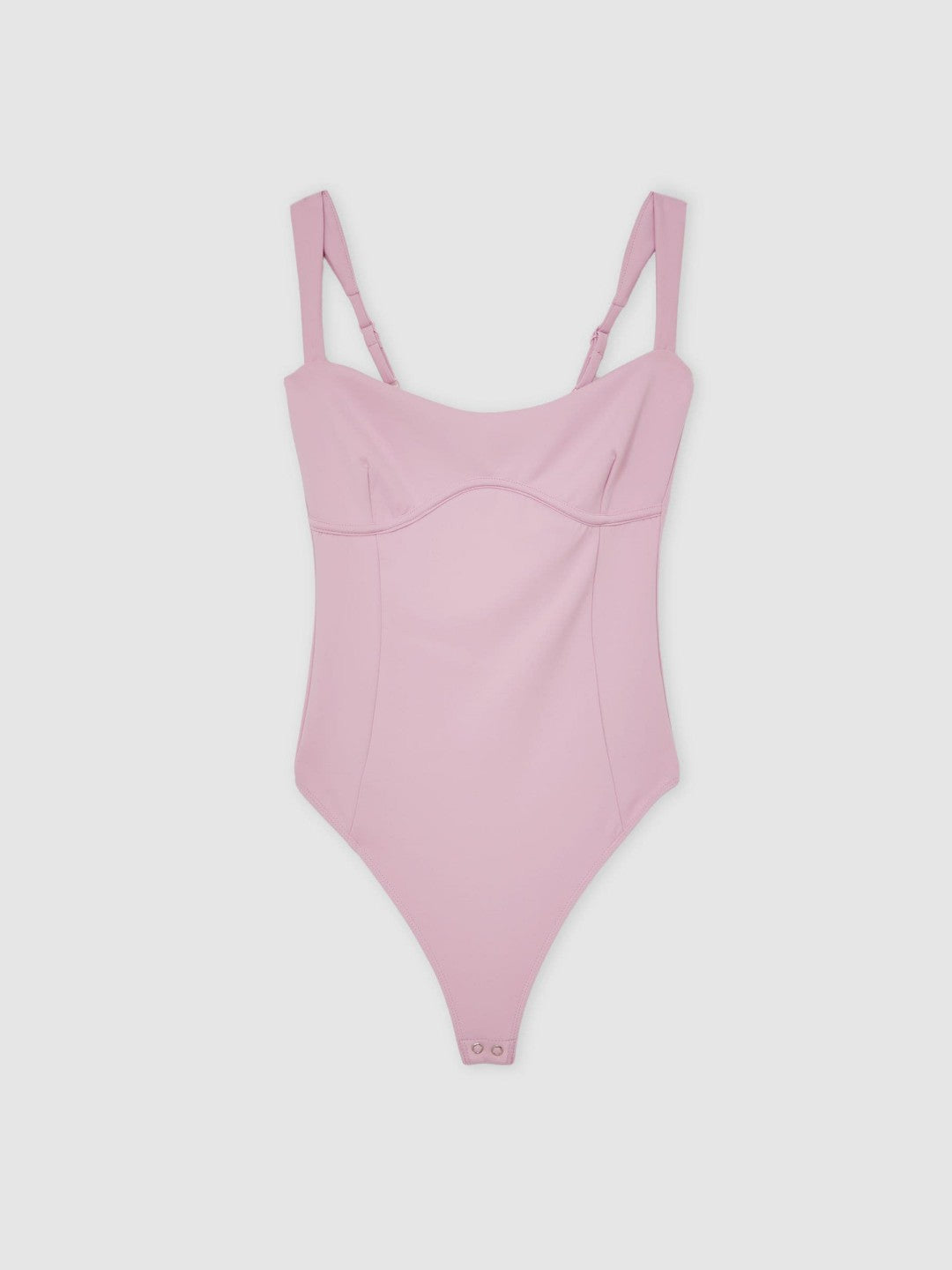 Women Good American Scuba Sweetheart Bodysuit in Light Pink
