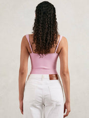 Women Good American Scuba Sweetheart Bodysuit in Light Pink