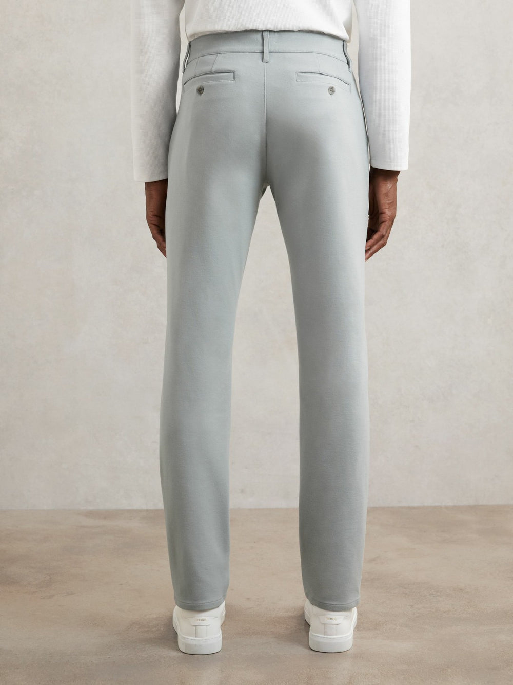 Men Paige Slim-Fit Stretch Trousers in Moon Shadow Blue
