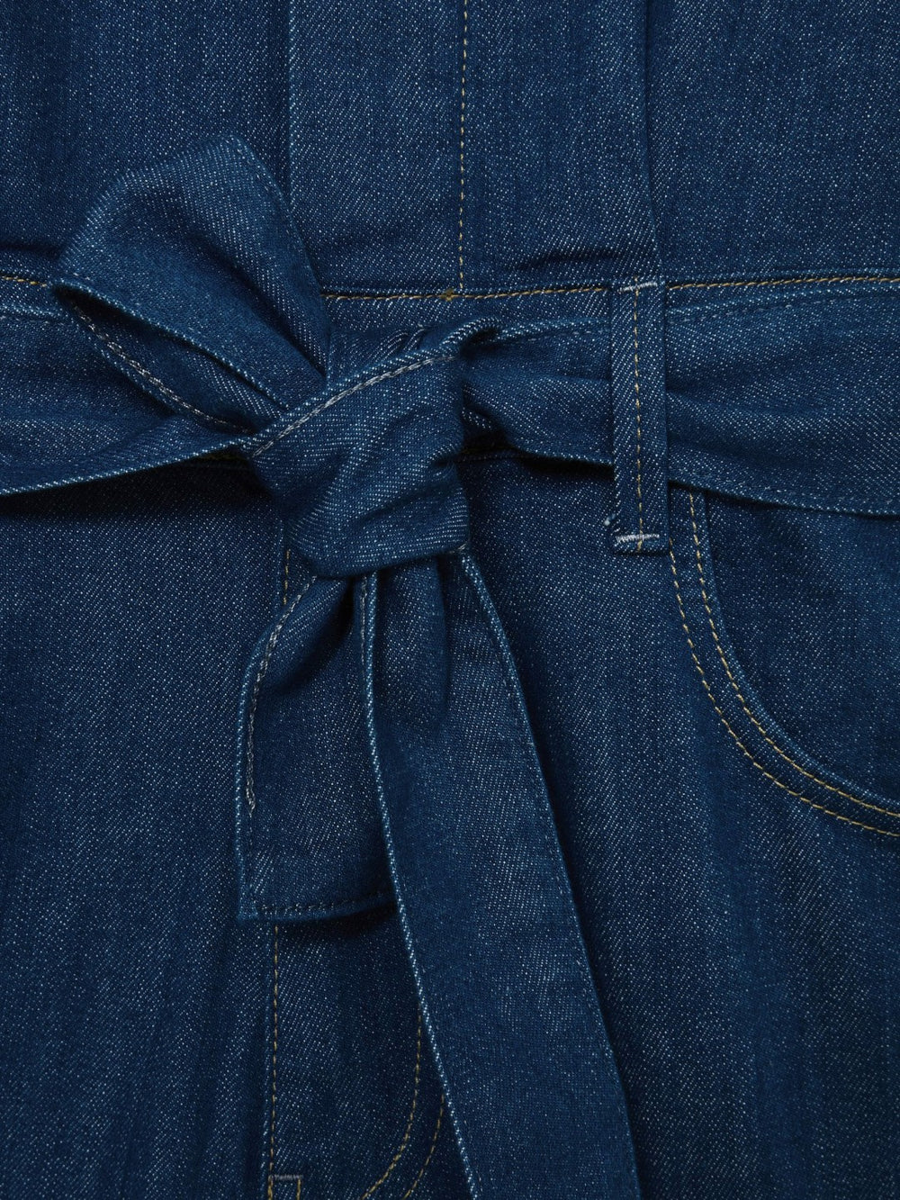Women Paige Maraya Blue Wide Leg Belted Denim Jumpsuit in Maraya Blue