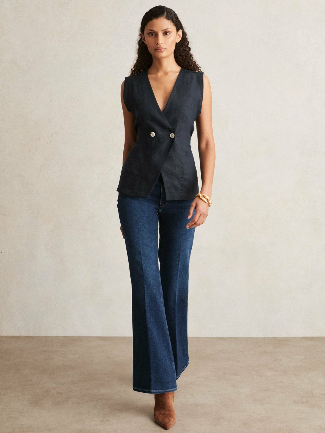 Women Paige High Rise Flared Jeans in Marciella Blue