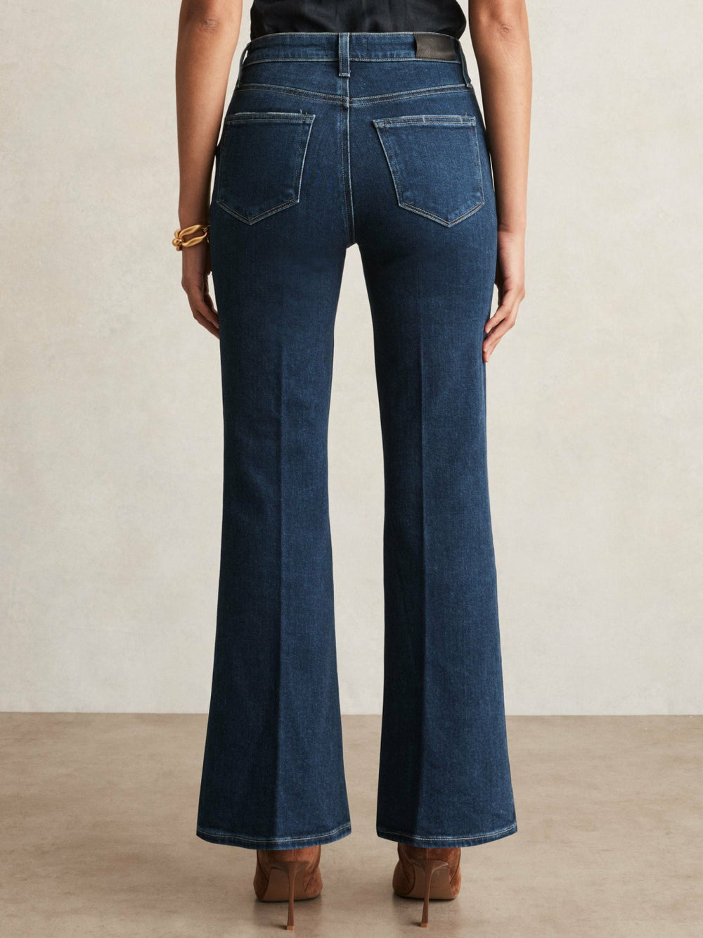 Women Paige High Rise Flared Jeans in Marciella Blue