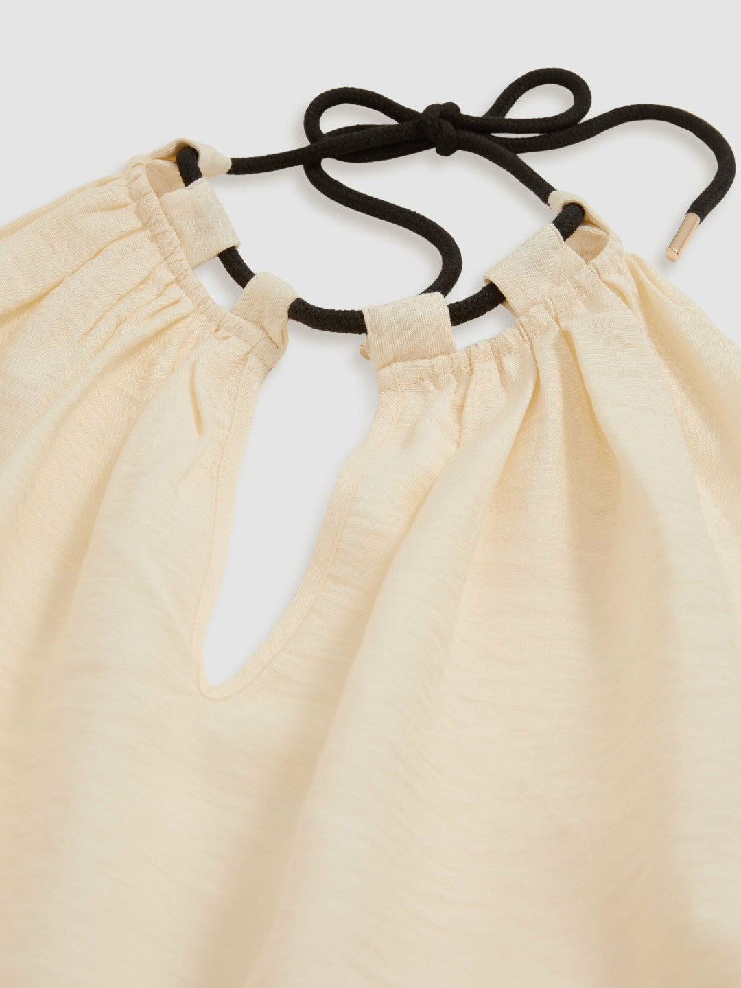Women Halterneck Beach Cover-Up Swing Dress in Cream