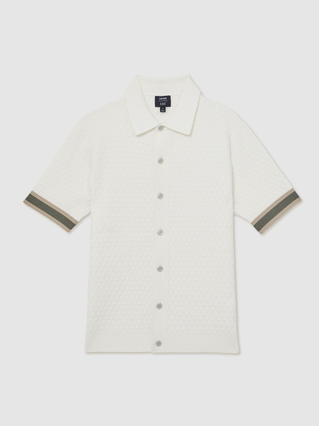 Men | Ché Textured Cuff-Trim Shirt in White