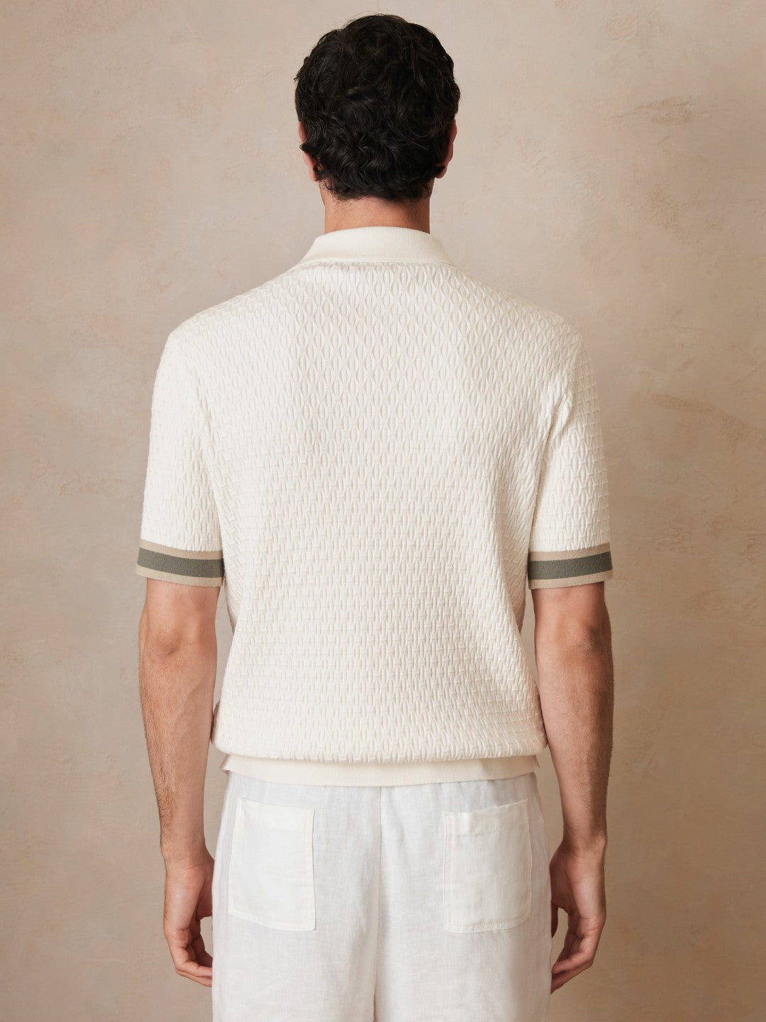 Men | Ché Textured Cuff-Trim Shirt in White