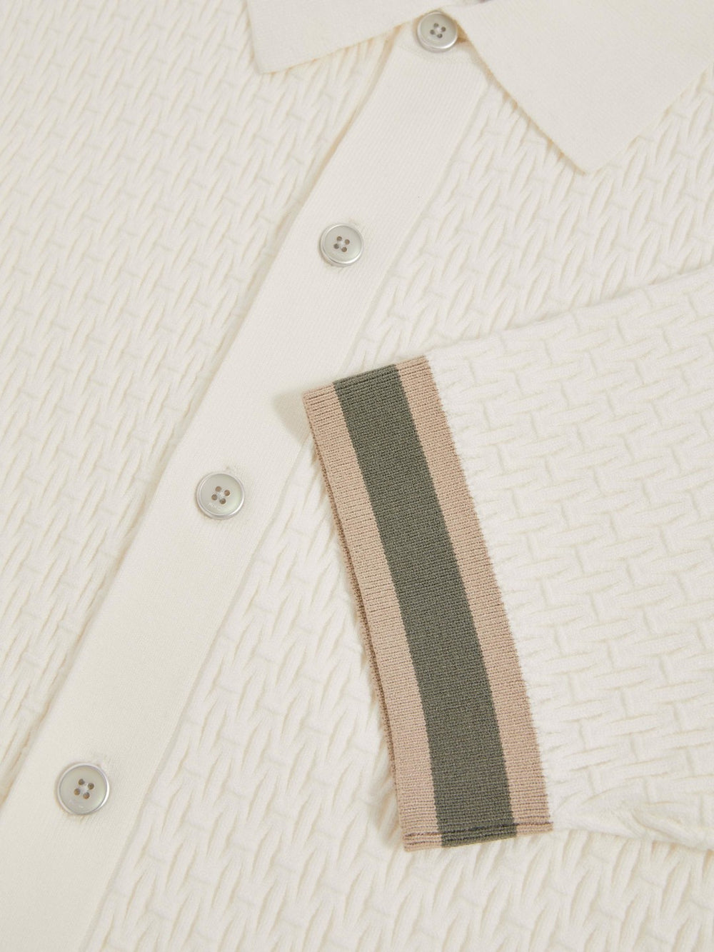 Men | Ché Textured Cuff-Trim Shirt in White