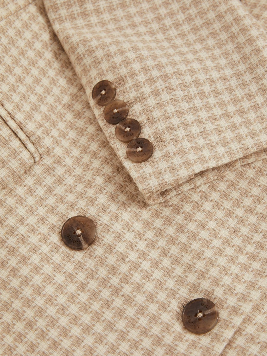 Women Double Breasted Check Blazer With Wool in Neutral Check