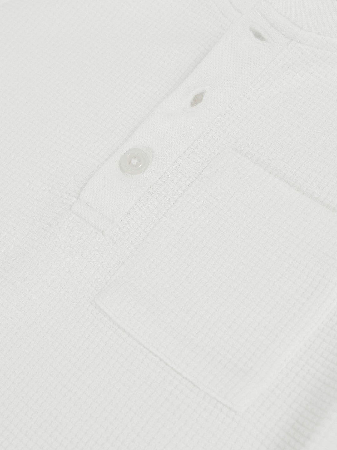 Children & Baby 13-14 yrs Cotton-Blend Waffle Henley T-Shirt in White