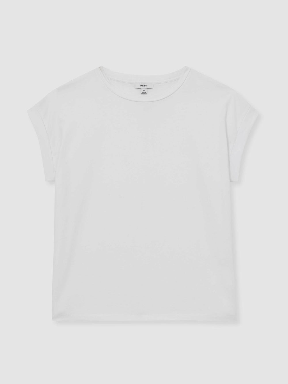 Women Brushed-Cotton Crew-Neck T-Shirt in White