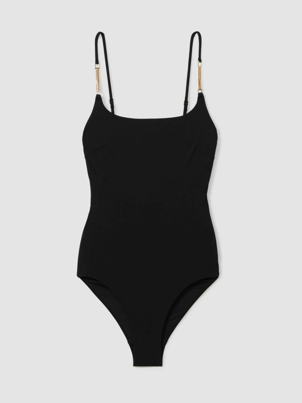 Women Hardware-Strap Cut-Out Swimsuit in Black