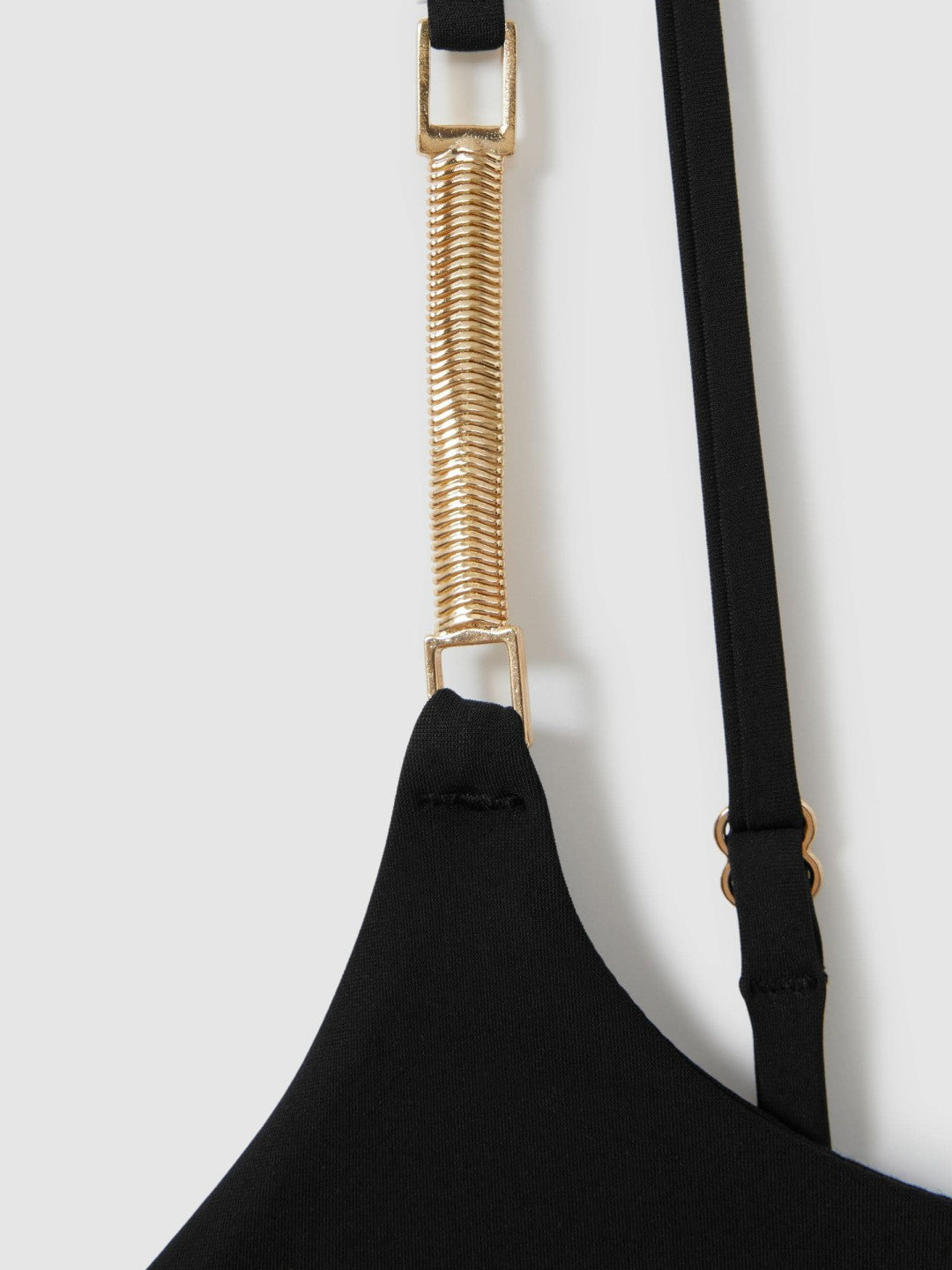 Women Hardware-Strap Cut-Out Swimsuit in Black