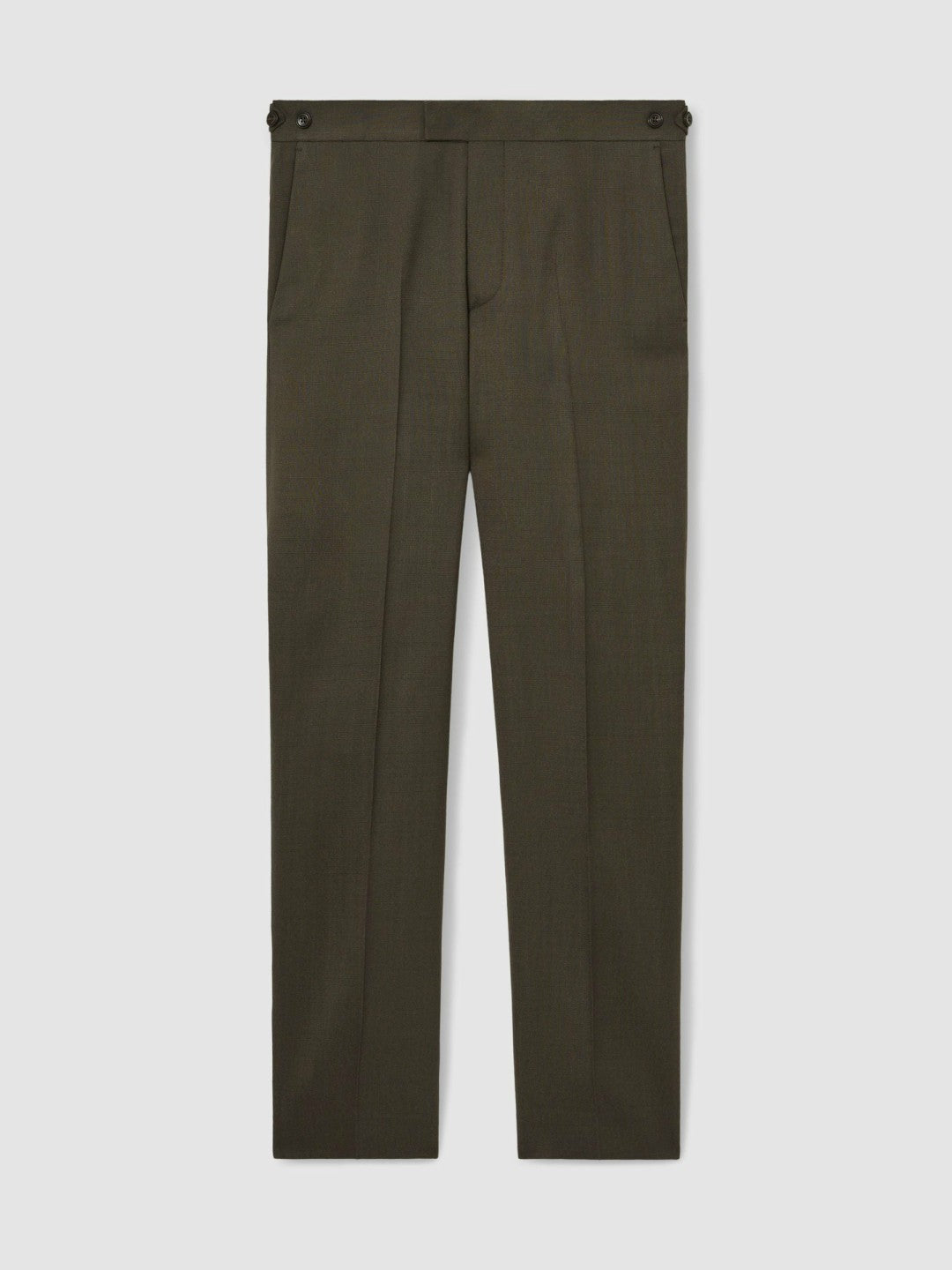 Men Slim-Fit Suit Trousers in Dark Green
