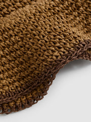Women Straw Sun Hat in Tan