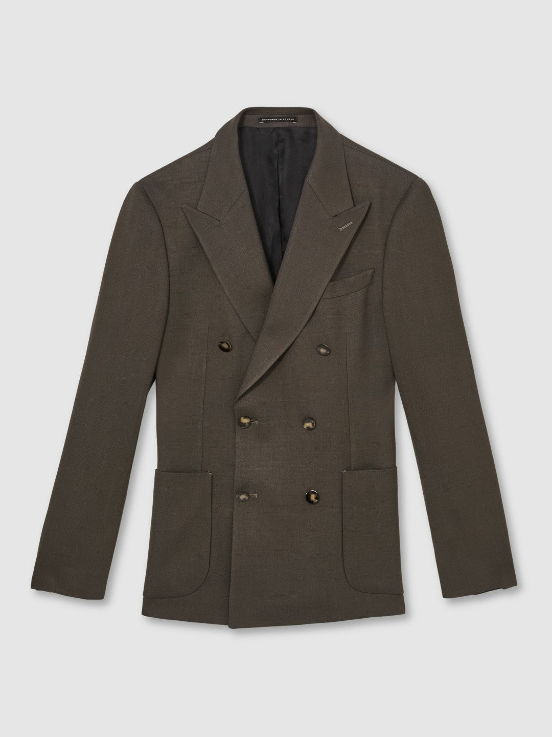 Men Slim Fit Double Breasted Suit Blazer in Dark Green