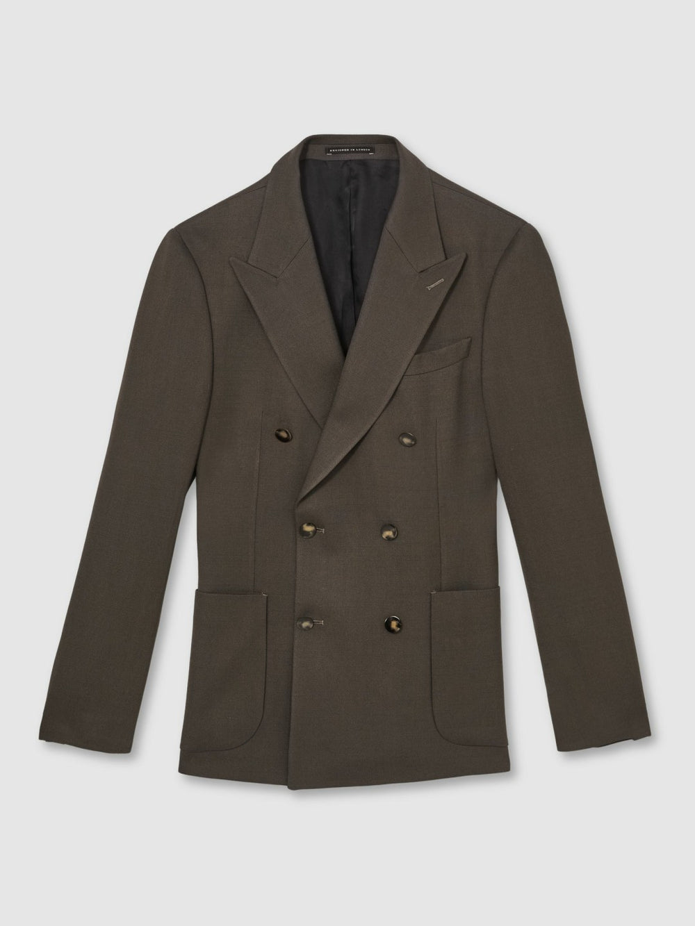 Men Slim Fit Double Breasted Suit Blazer in Dark Green