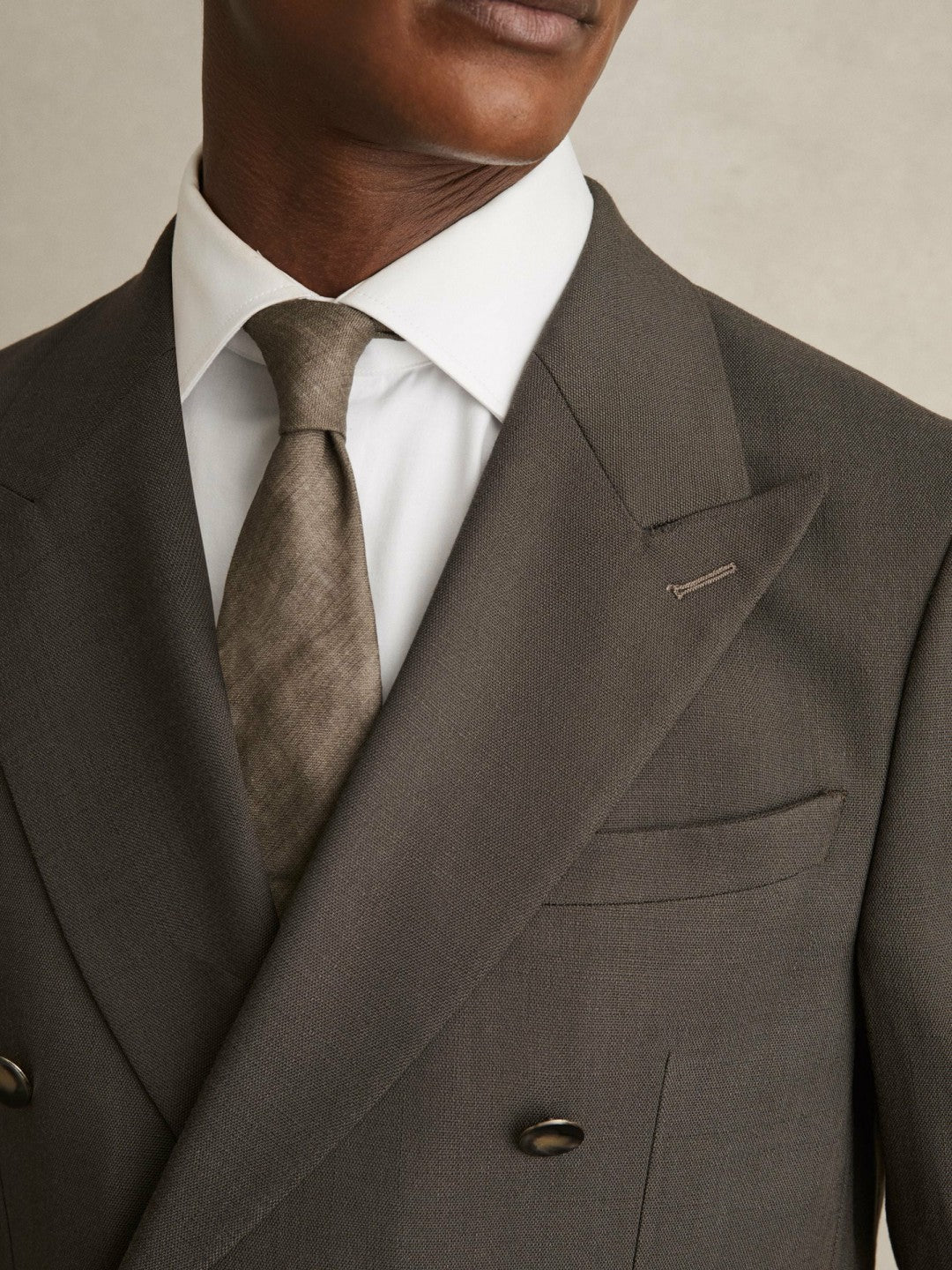 Men Slim Fit Double Breasted Suit Blazer in Dark Green