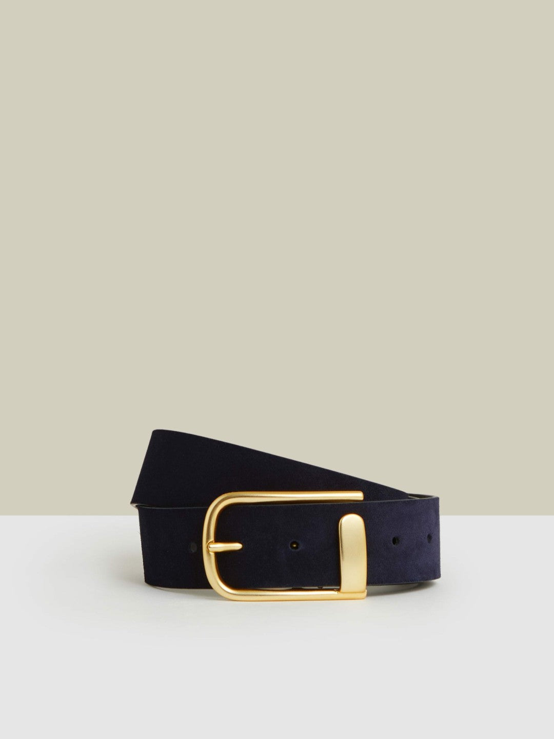 Women Leather Half Keeper Belt in Navy