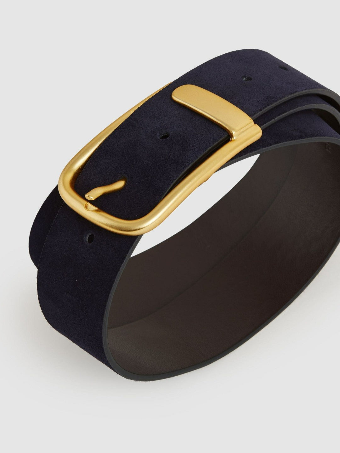 Women Leather Half Keeper Belt in Navy