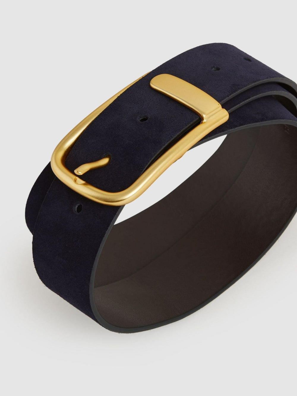 Women Leather Half Keeper Belt in Navy