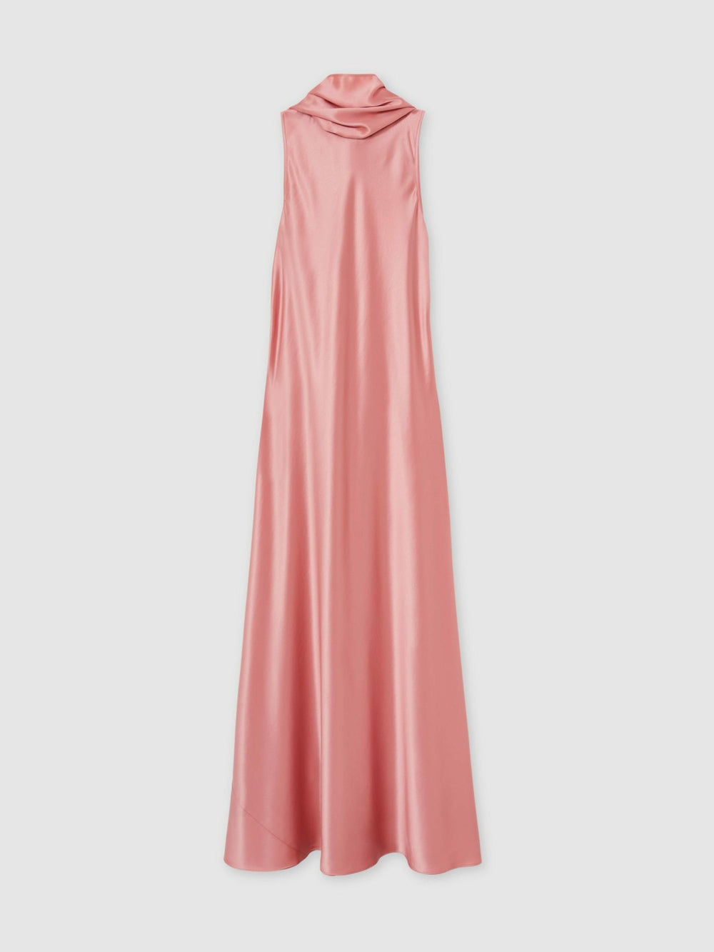 Women Satin Cape Maxi Dress in Pink