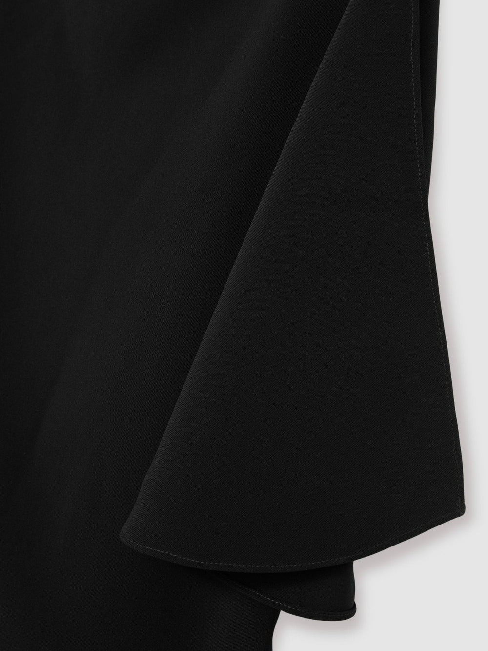 Women Draped-Front High-Neck Midi Dress in Black
