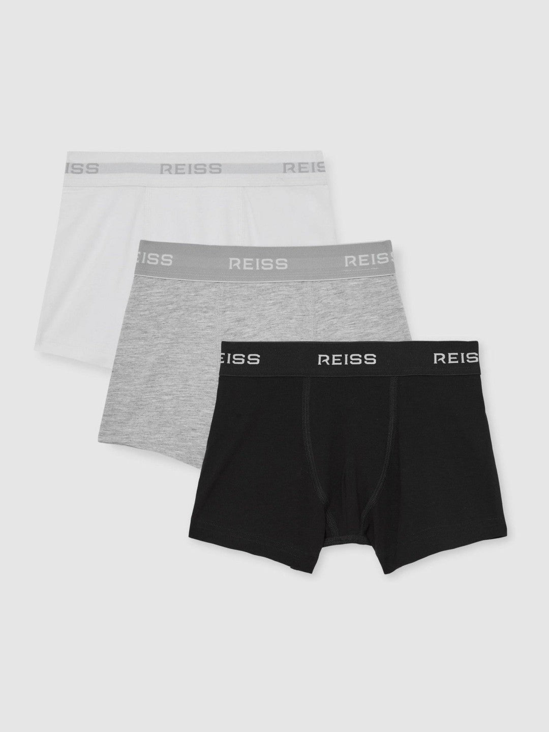 Children & Baby 9-13 yrs Stretch-Cotton Logo-Waistband Boxer Shorts 3 Pack in White/Grey/Black