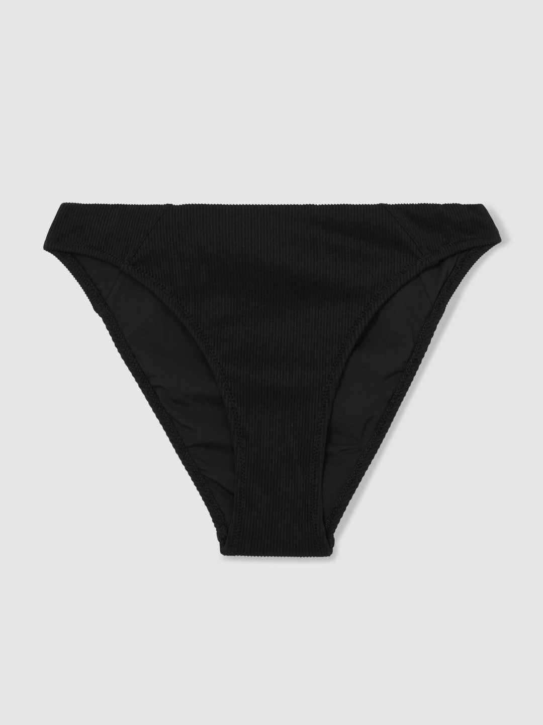 Women Ribbed Bikini Bottoms in Black