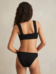 Women Ribbed Bikini Bottoms in Black