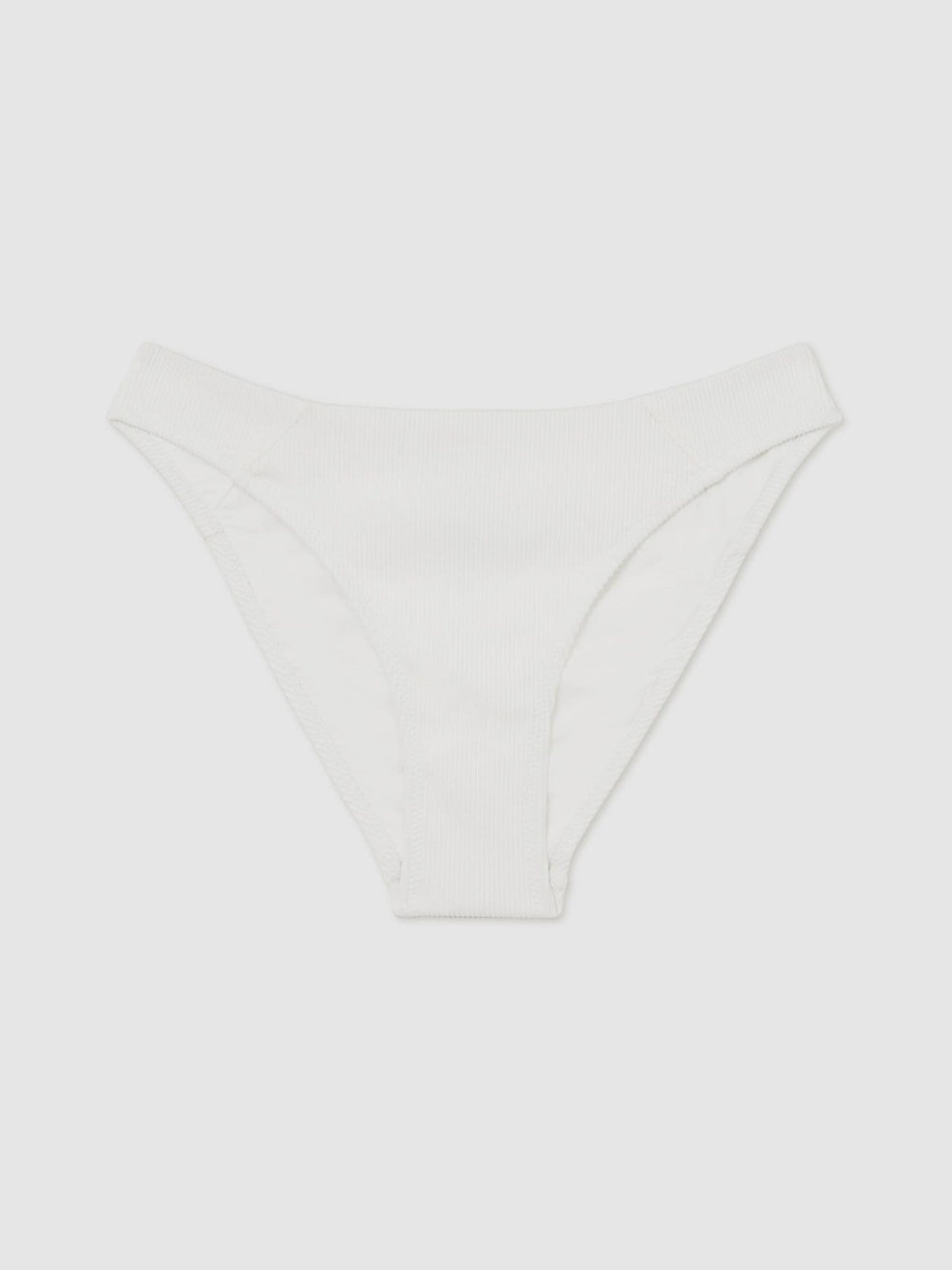 Women Ribbed Bikini Bottoms in White