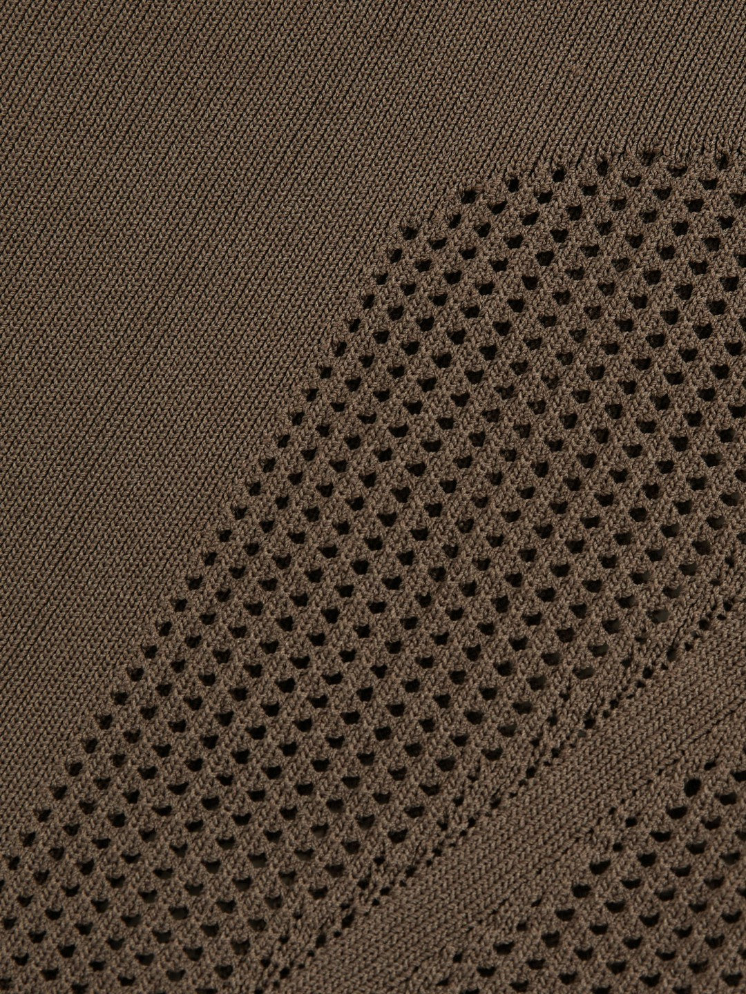 Women Perforated-Knit Cross-Strap Bodysuit in Mink