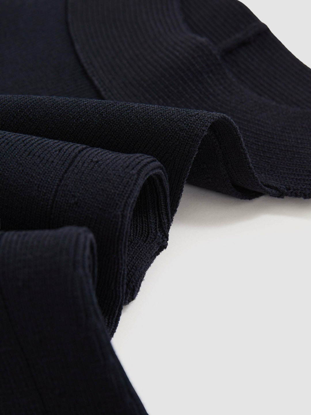 Women Rib Knit High Neck Vest in Navy