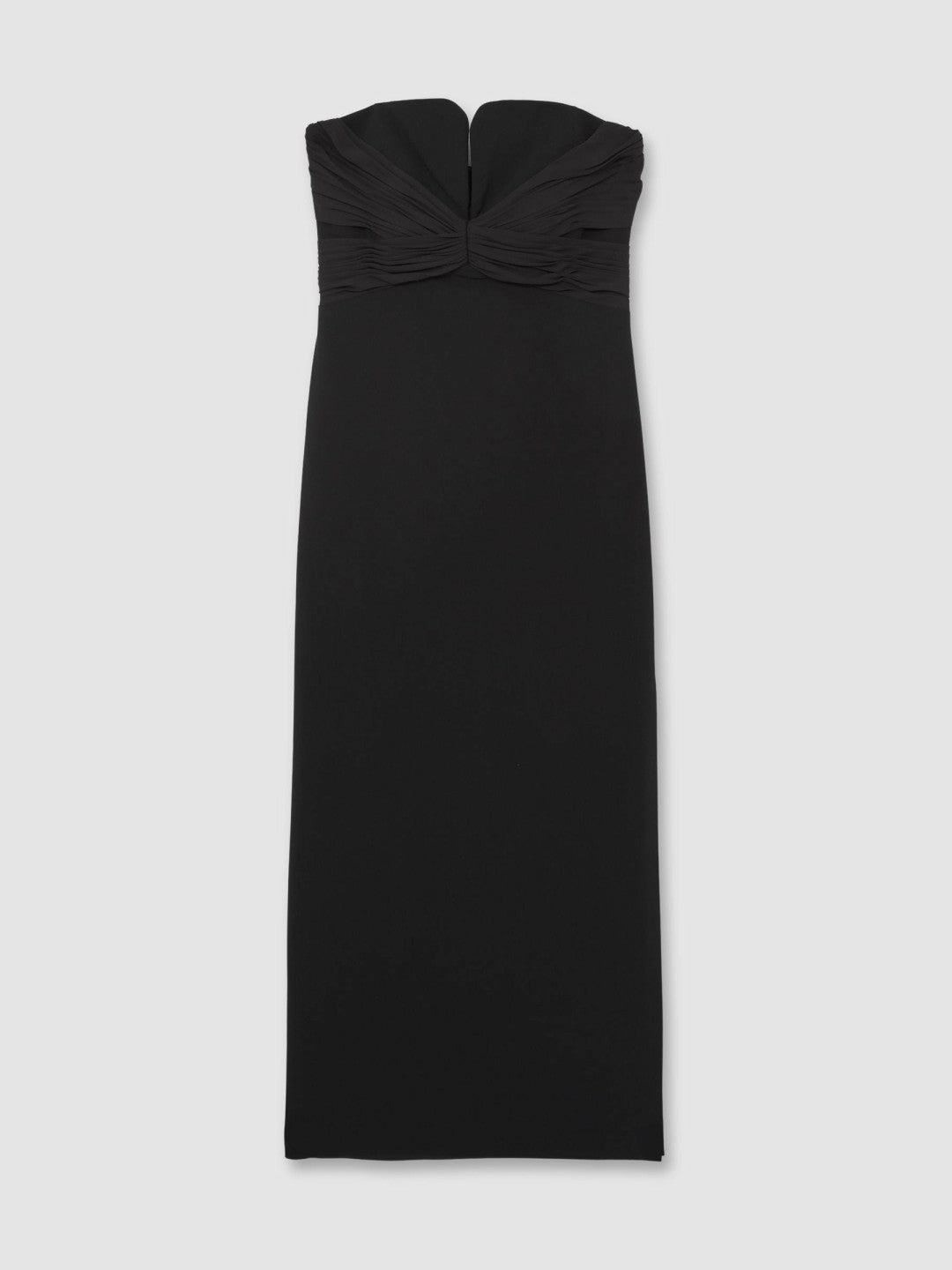 Women Halston Strapless Crepe Midi Dress in Black