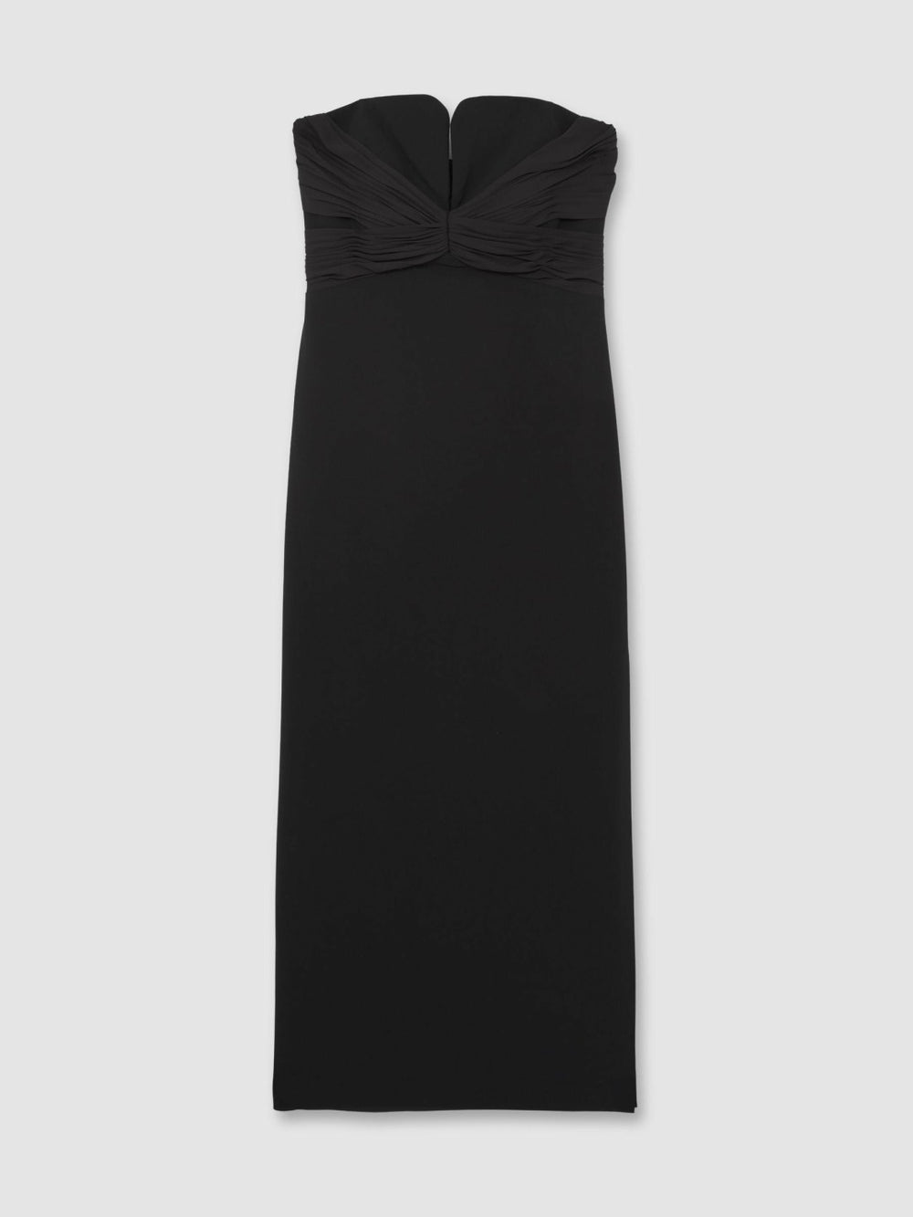 Women Halston Strapless Crepe Midi Dress in Black