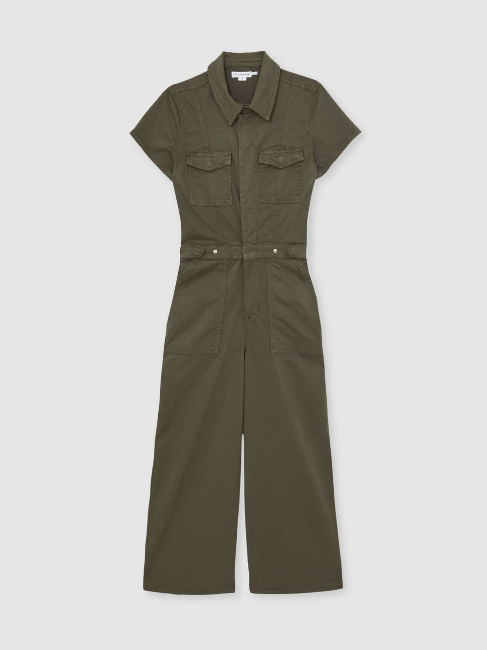 Women Good American Cotton Twill Jumpsuit with Stretch in Khaki
