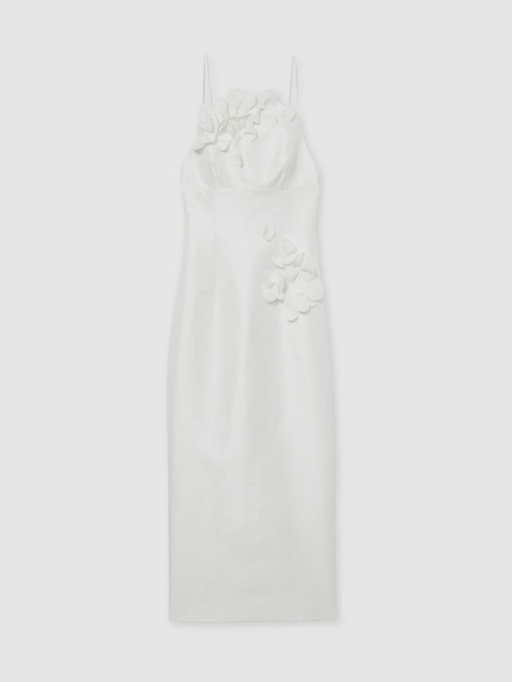 Women Acler Ivory Petal Detail Fitted Midi Dress in Ivory