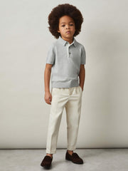 Children & Baby 3-9 yrs Contrast Placket Polo Shirt With Cotton in Washed Sage